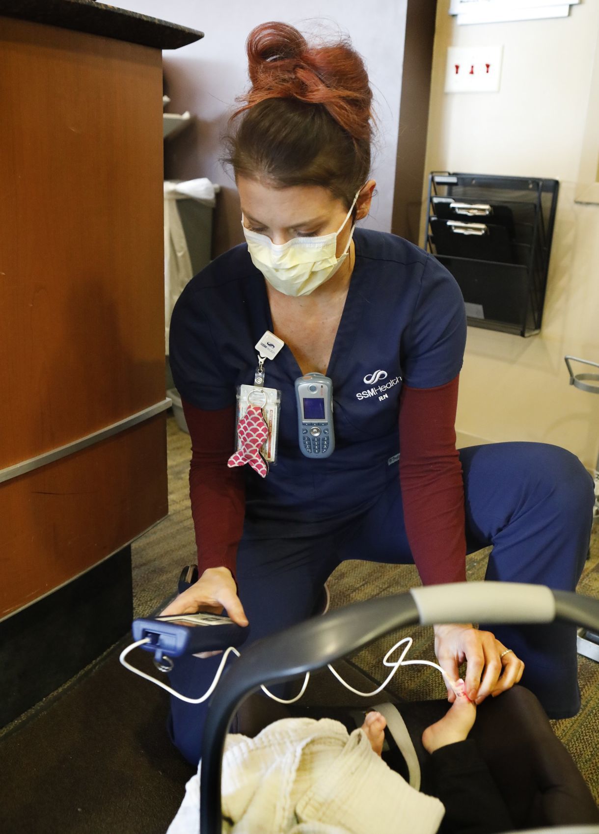 Hospital workers wear masks to protect others and themselves